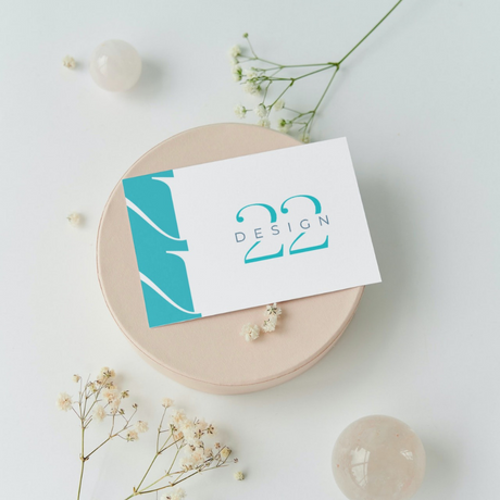 22 number logo design business card