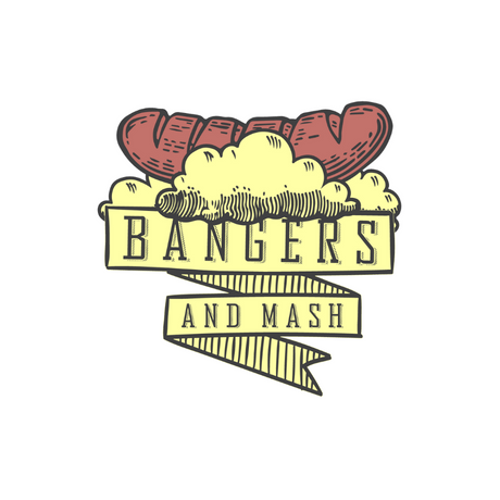 low cost food logo design bangers and mash