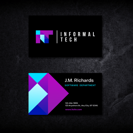 low cost IT tech business card design