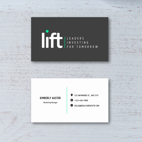 none profit business card designs